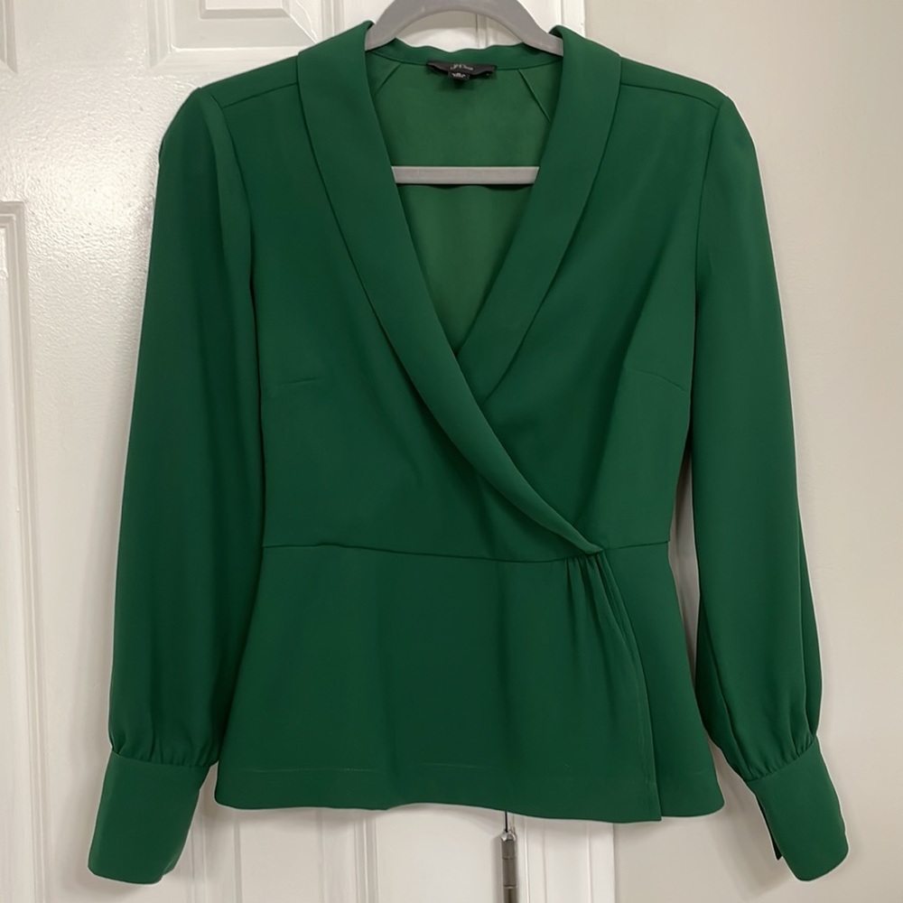 J. Crew Drapery Faux Wrap Top 365 Crepe Size 0